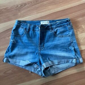 PacSun Mid-Wash Rolled-Hem Denim Shorts